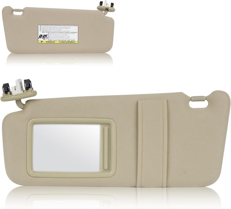 AEagle Sun Visor with Light for Toyota Camry 2007-2011 with Sunroof, Left Driver Side Beige Sunvisor Replace 74320-06800-B0 - Image 1